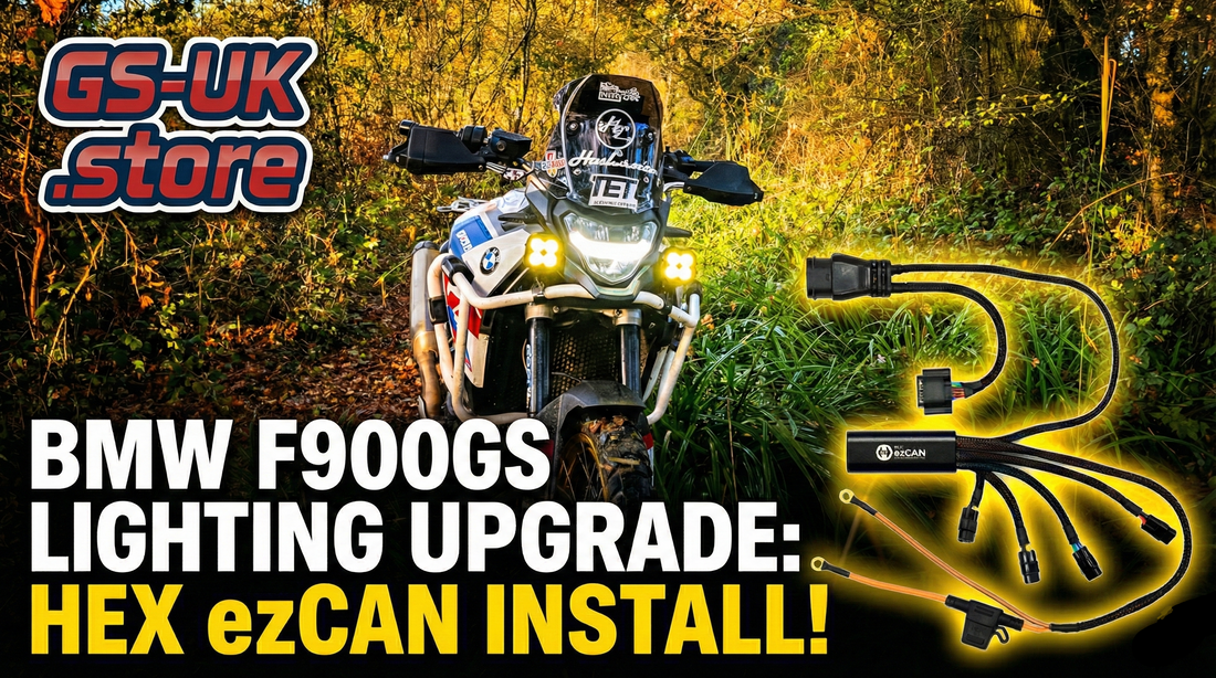 Everything you need to know about HEX ezCAN - F900GS Install with Denali DL4 Lights!