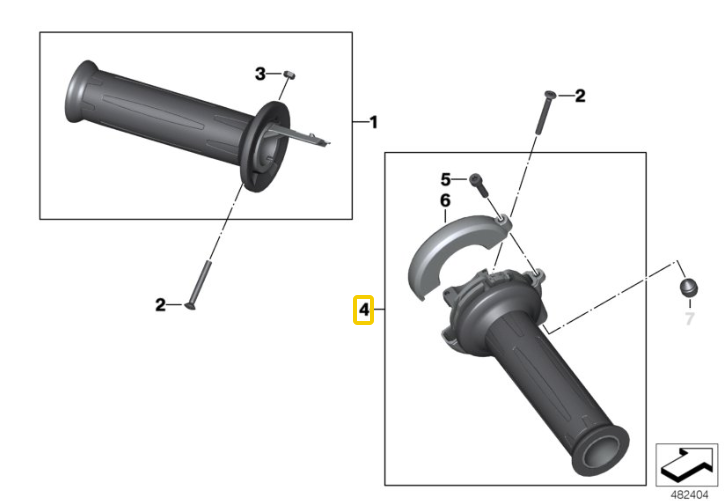Genuine BMW Heated Grip, Right (K7X F650GS/F700GS/F800GS/F800GSA, K46 S1000RR)