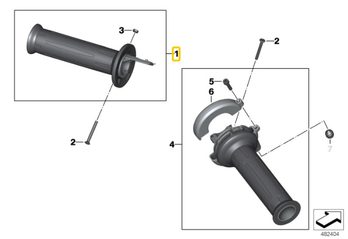 Genuine BMW Heated Grip, Left (K7X F650GS/F700GS/F800GS/F800GSA, K46 S1000RR)