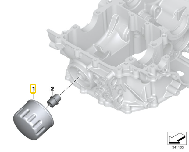 Genuine BMW Oil Filter, Black (S1000 models)